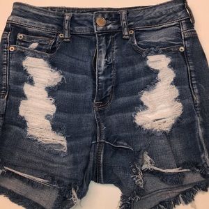 Ripped jean shorts